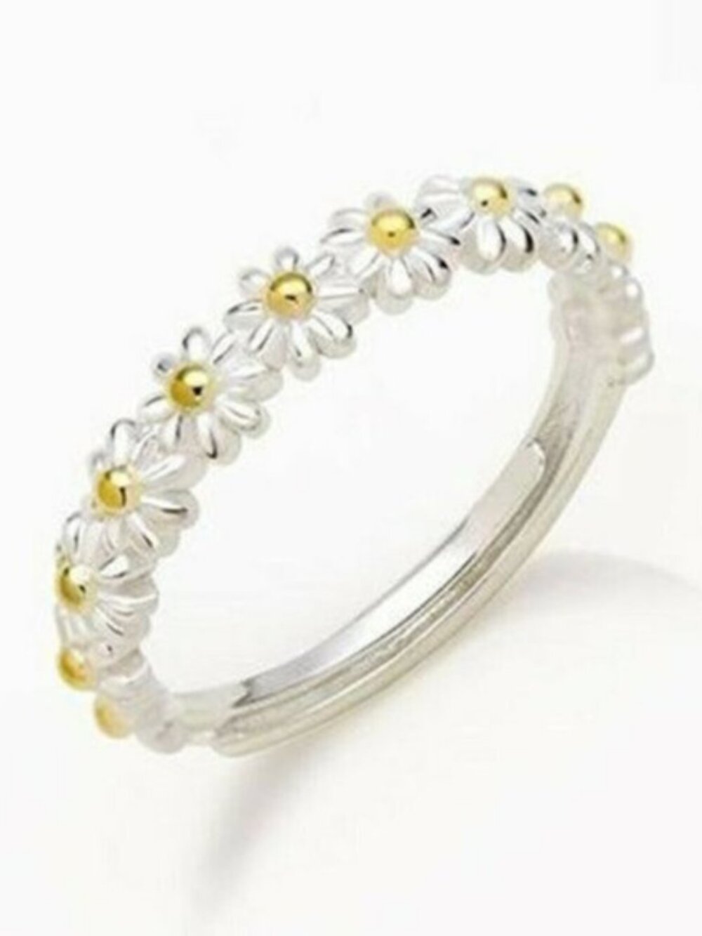 New Beautiful 925 Silver Daisy Band Ring - Picture 3 of 3